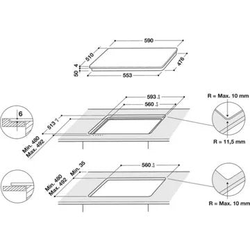Table induction							WHIRLPOOL				WFS7560NE Reconditionné